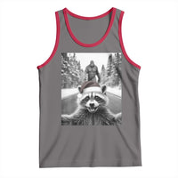 Funny Racoon With Bigfoot Selfie Christmas Tank Top - Wonder Print Shop