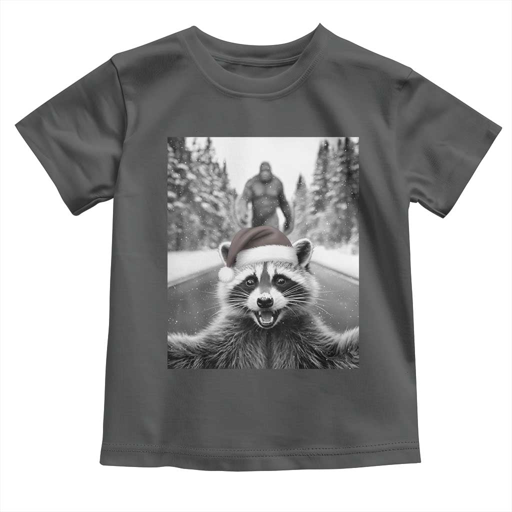Funny Racoon With Bigfoot Selfie Christmas Toddler T Shirt - Wonder Print Shop