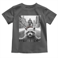 Funny Racoon With Bigfoot Selfie Christmas Toddler T Shirt - Wonder Print Shop