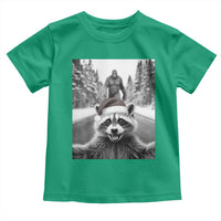 Funny Racoon With Bigfoot Selfie Christmas Toddler T Shirt - Wonder Print Shop