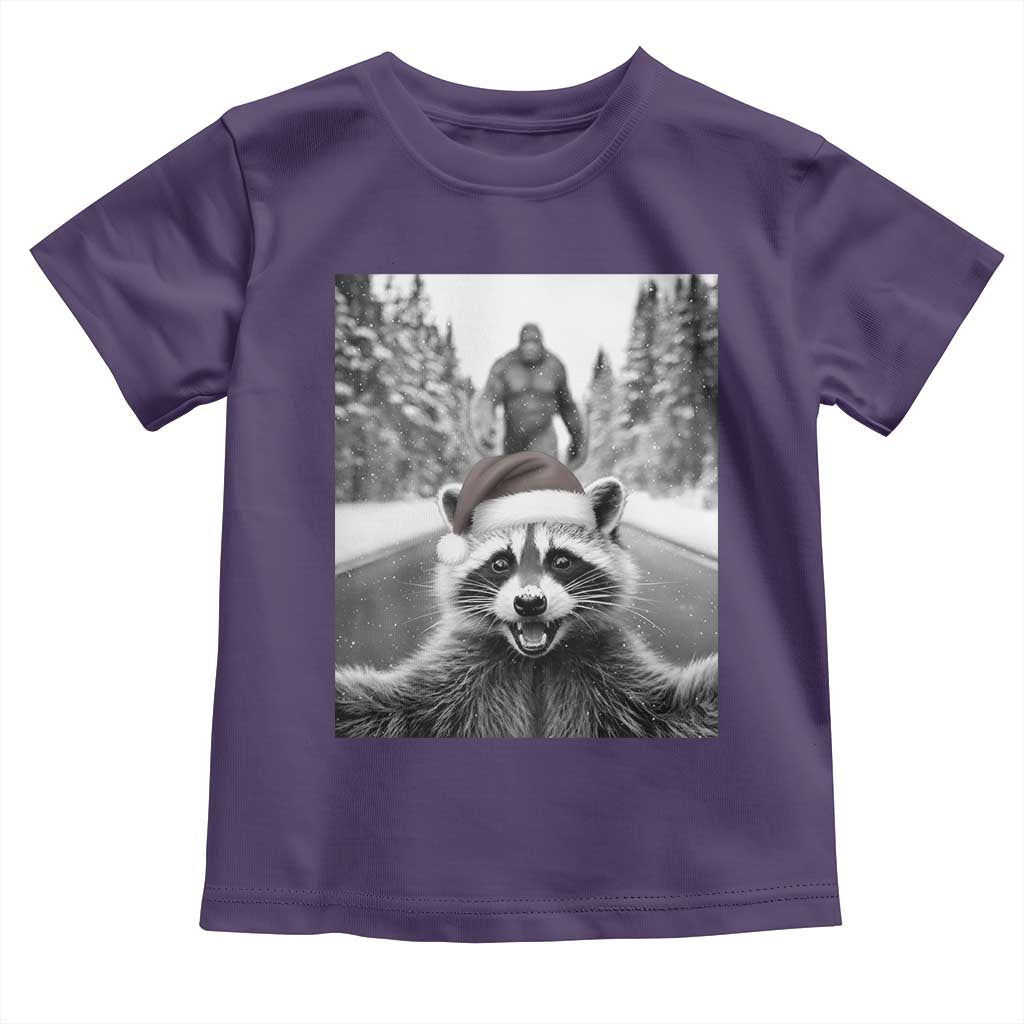Funny Racoon With Bigfoot Selfie Christmas Toddler T Shirt - Wonder Print Shop