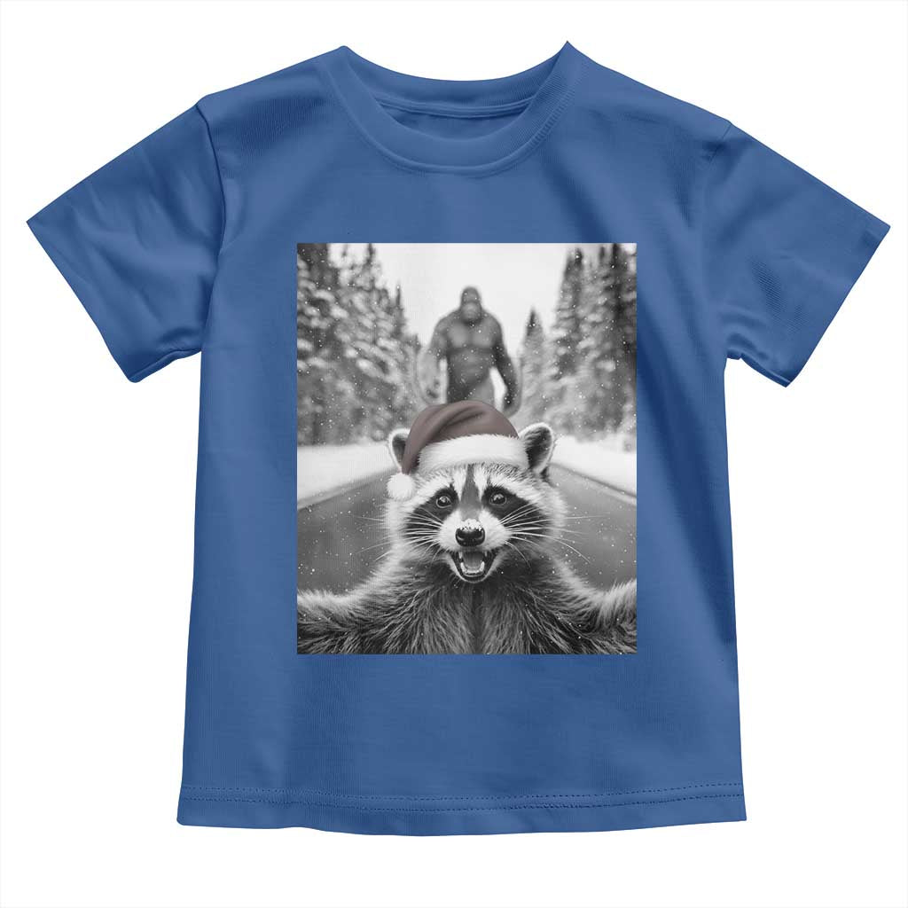 Funny Racoon With Bigfoot Selfie Christmas Toddler T Shirt - Wonder Print Shop
