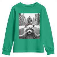 Funny Racoon With Bigfoot Selfie Christmas Youth Sweatshirt - Wonder Print Shop