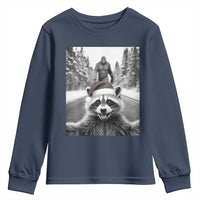 Funny Racoon With Bigfoot Selfie Christmas Youth Sweatshirt - Wonder Print Shop