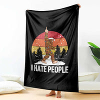 Funny Bigfoot Christmas Throw Blanket I Hate People - Wonder Print Shop