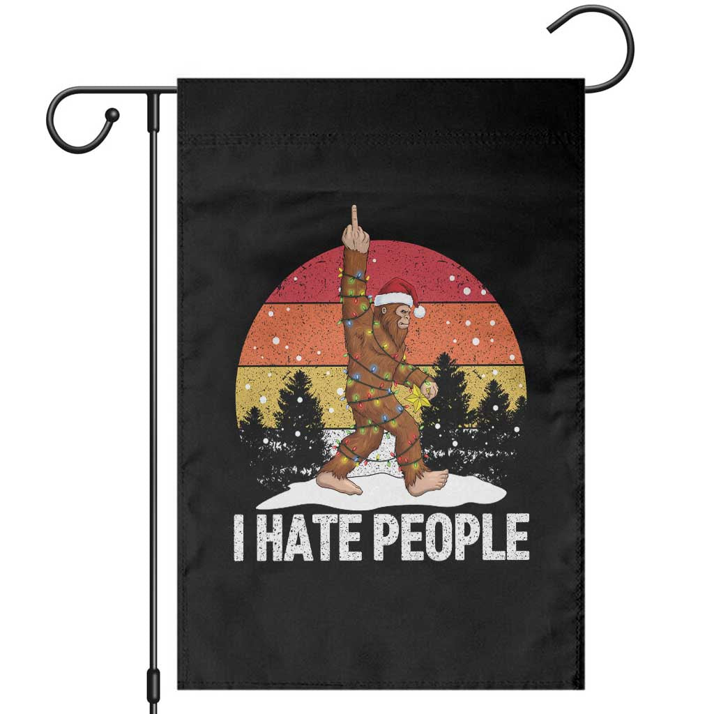 Funny Bigfoot Christmas Garden Flag I Hate People - Wonder Print Shop
