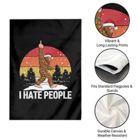 Funny Bigfoot Christmas Garden Flag I Hate People - Wonder Print Shop