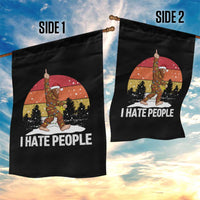 Funny Bigfoot Christmas Garden Flag I Hate People - Wonder Print Shop