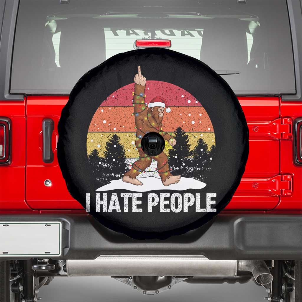 Funny Bigfoot Christmas Spare Tire Cover I Hate People - Wonder Print Shop