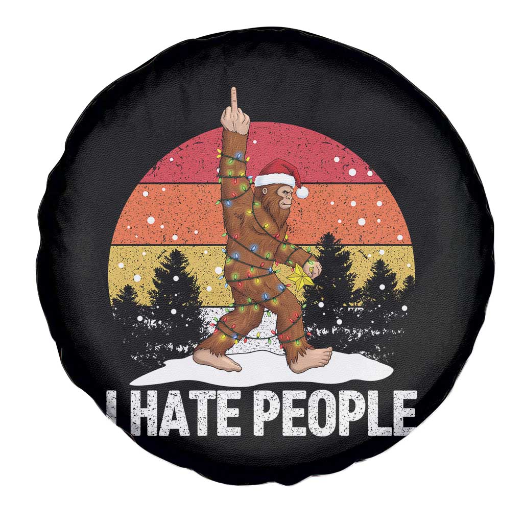 Funny Bigfoot Christmas Spare Tire Cover I Hate People - Wonder Print Shop