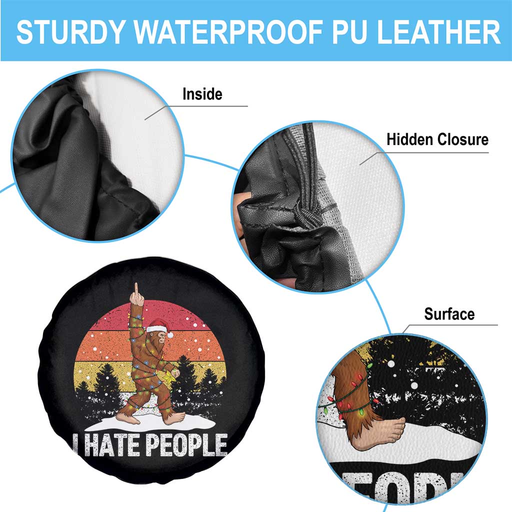Funny Bigfoot Christmas Spare Tire Cover I Hate People - Wonder Print Shop