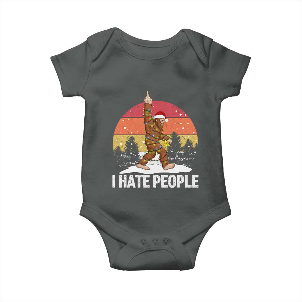 Funny Bigfoot Christmas Baby Onesie I Hate People - Wonder Print Shop