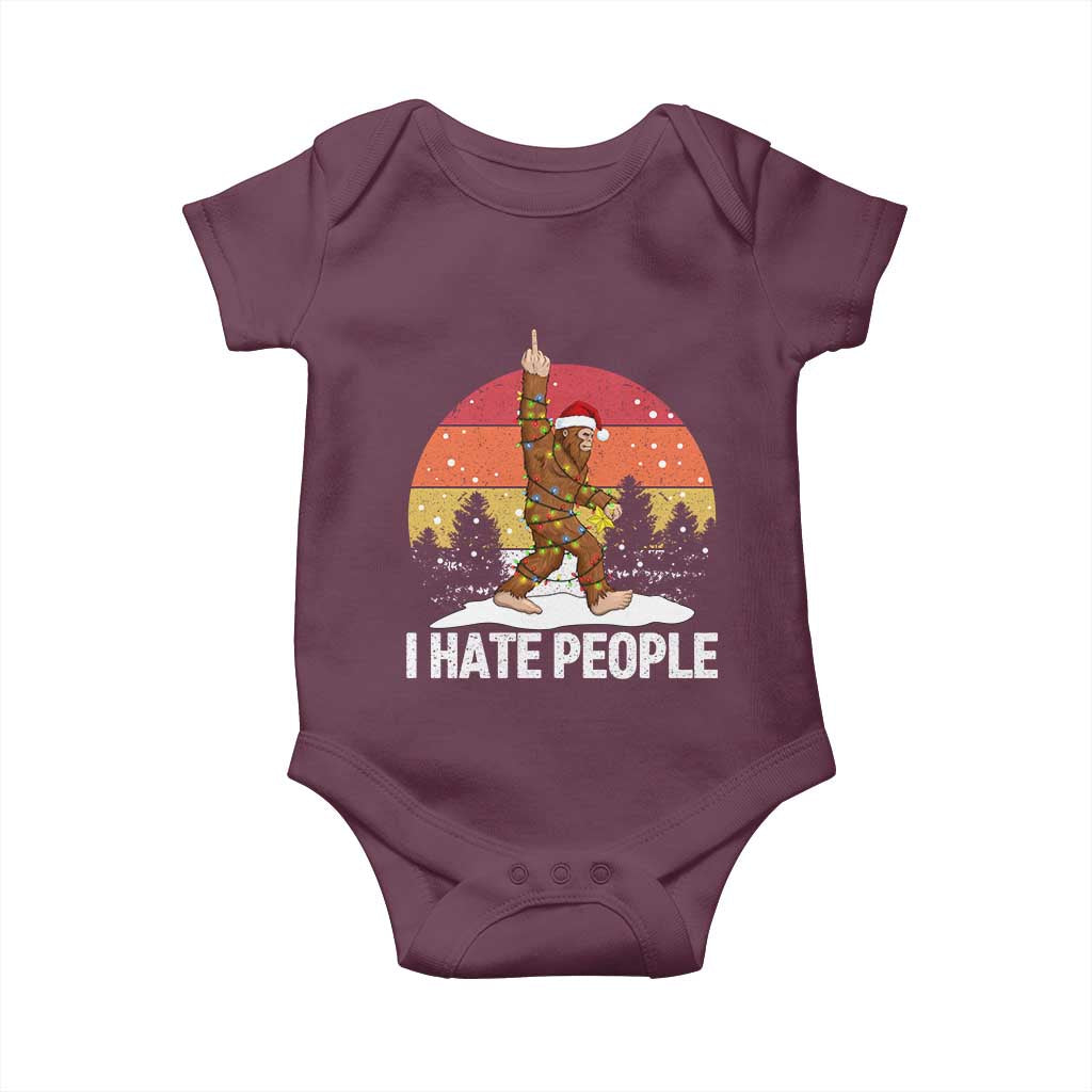 Funny Bigfoot Christmas Baby Onesie I Hate People - Wonder Print Shop