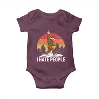 Funny Bigfoot Christmas Baby Onesie I Hate People - Wonder Print Shop