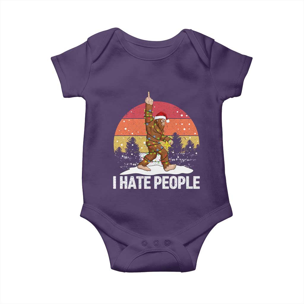 Funny Bigfoot Christmas Baby Onesie I Hate People - Wonder Print Shop