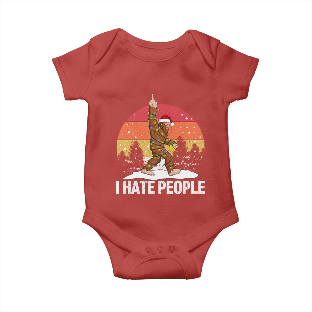 Funny Bigfoot Christmas Baby Onesie I Hate People - Wonder Print Shop