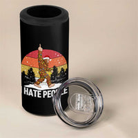 Funny Bigfoot Christmas 4 in 1 Can Cooler Tumbler I Hate People - Wonder Print Shop