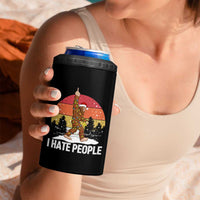 Funny Bigfoot Christmas 4 in 1 Can Cooler Tumbler I Hate People - Wonder Print Shop