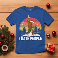 Funny Bigfoot Christmas T Shirt I Hate People - Wonder Print Shop