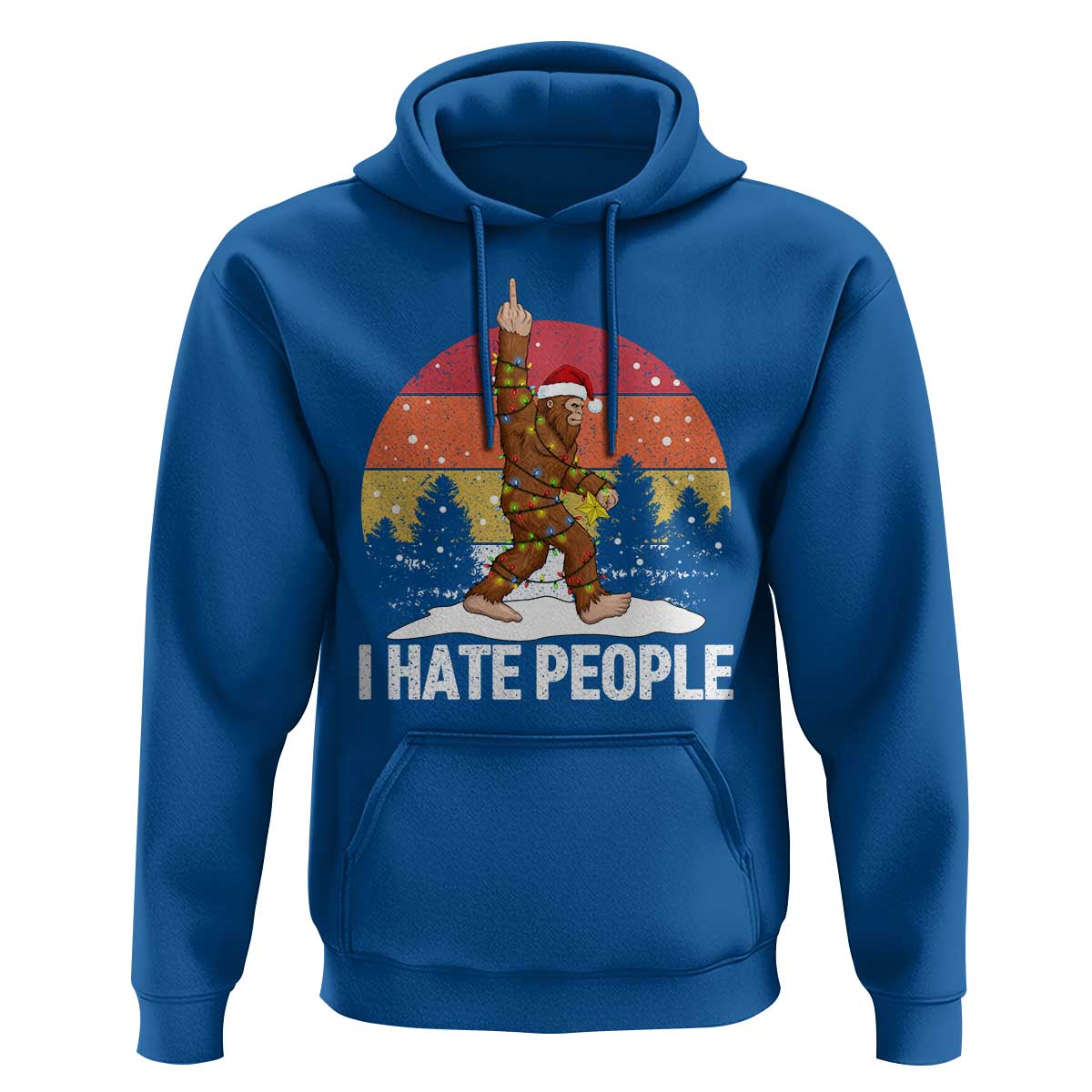Funny Bigfoot Christmas Hoodie I Hate People - Wonder Print Shop