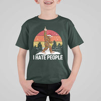 Funny Bigfoot Christmas T Shirt For Kid I Hate People - Wonder Print Shop