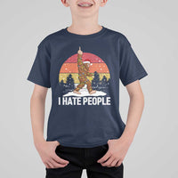 Funny Bigfoot Christmas T Shirt For Kid I Hate People - Wonder Print Shop