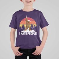 Funny Bigfoot Christmas T Shirt For Kid I Hate People - Wonder Print Shop