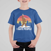 Funny Bigfoot Christmas T Shirt For Kid I Hate People - Wonder Print Shop