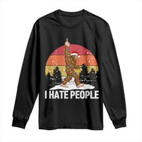 Funny Bigfoot Christmas Long Sleeve Shirt I Hate People - Wonder Print Shop