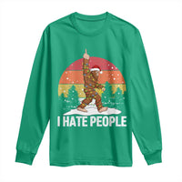 Funny Bigfoot Christmas Long Sleeve Shirt I Hate People - Wonder Print Shop