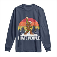 Funny Bigfoot Christmas Long Sleeve Shirt I Hate People - Wonder Print Shop