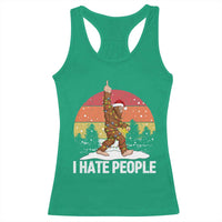 Funny Bigfoot Christmas Racerback Tank Top I Hate People - Wonder Print Shop