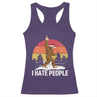 Funny Bigfoot Christmas Racerback Tank Top I Hate People - Wonder Print Shop