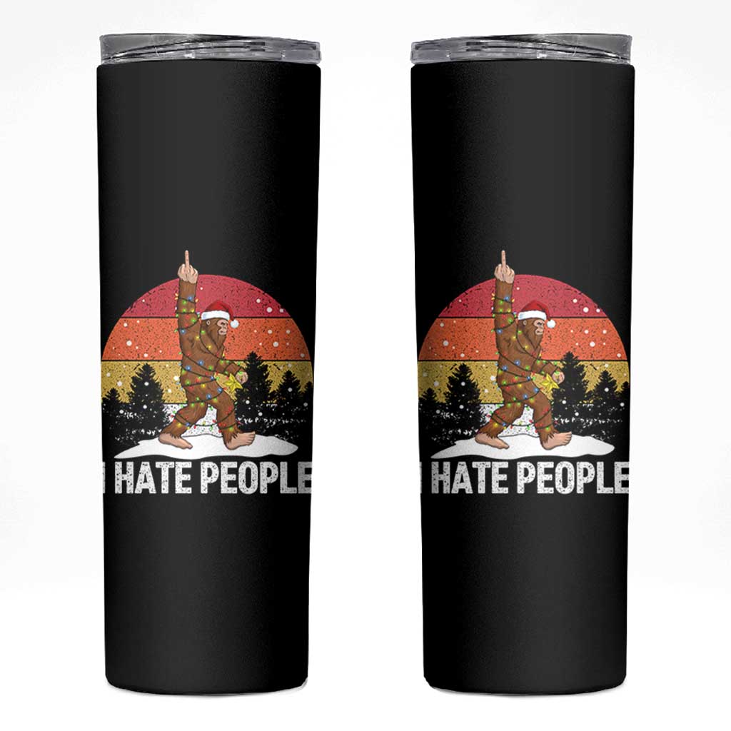 Funny Bigfoot Christmas Skinny Tumbler I Hate People - Wonder Print Shop