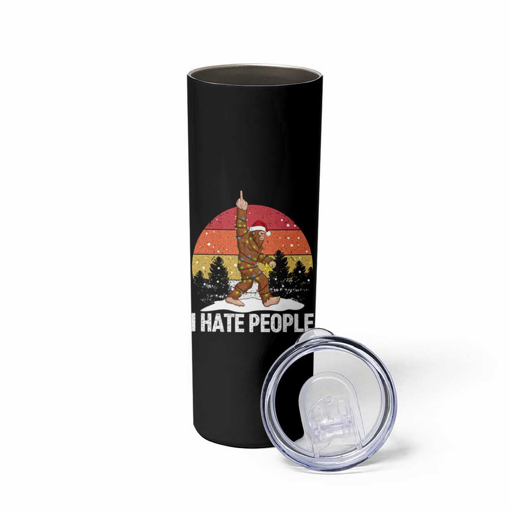 Funny Bigfoot Christmas Skinny Tumbler I Hate People - Wonder Print Shop