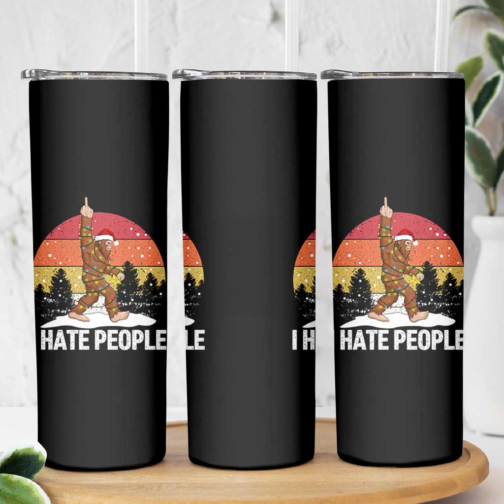 Funny Bigfoot Christmas Skinny Tumbler I Hate People - Wonder Print Shop