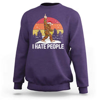 Funny Bigfoot Christmas Sweatshirt I Hate People - Wonder Print Shop