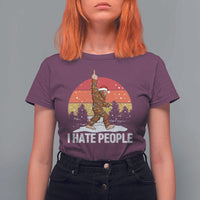 Funny Bigfoot Christmas T Shirt For Women I Hate People - Wonder Print Shop