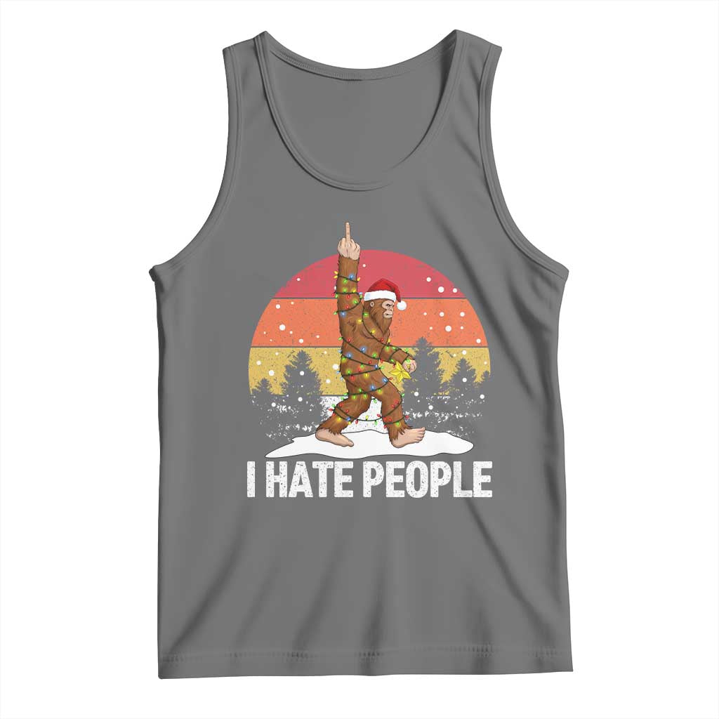 Funny Bigfoot Christmas Tank Top I Hate People - Wonder Print Shop