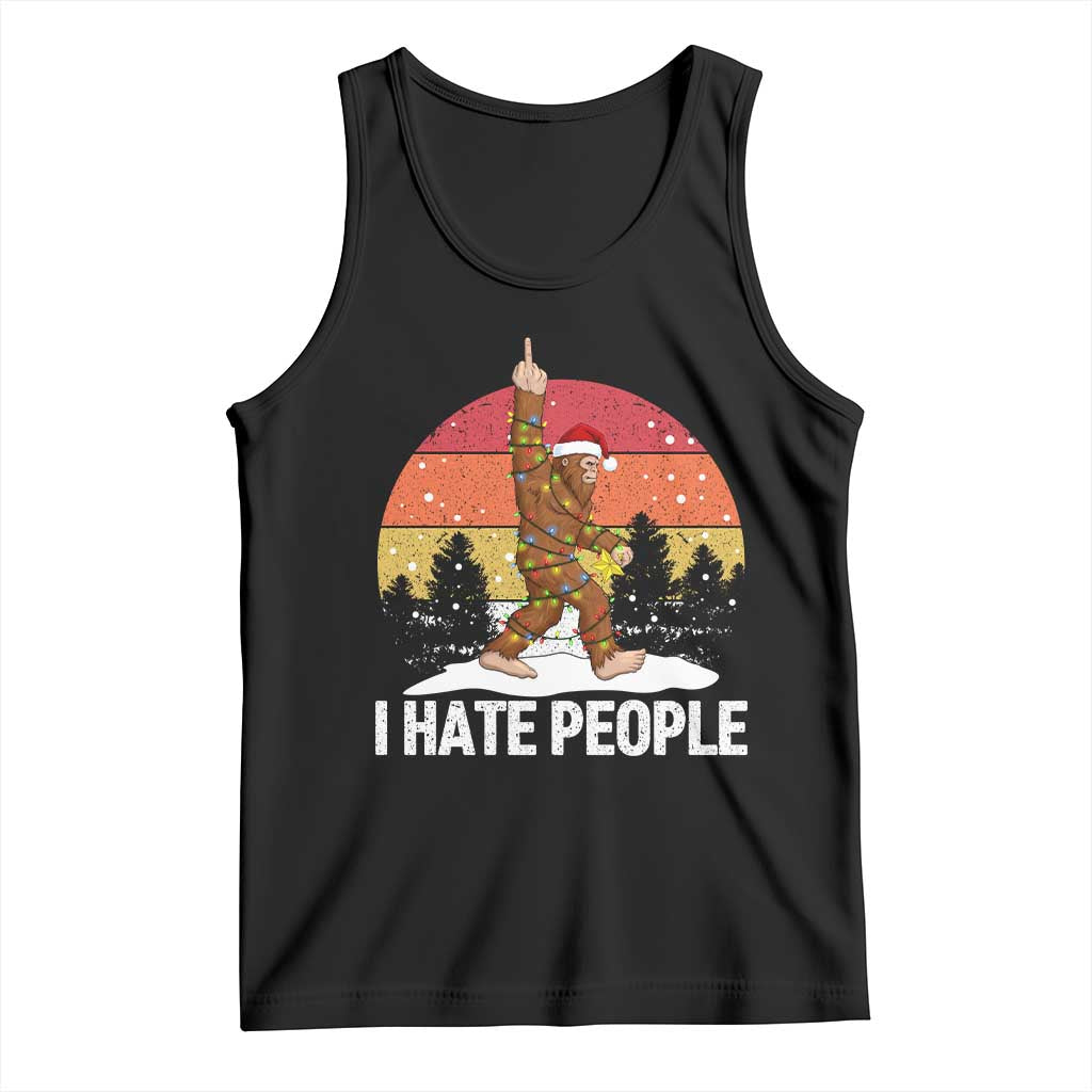 Funny Bigfoot Christmas Tank Top I Hate People - Wonder Print Shop
