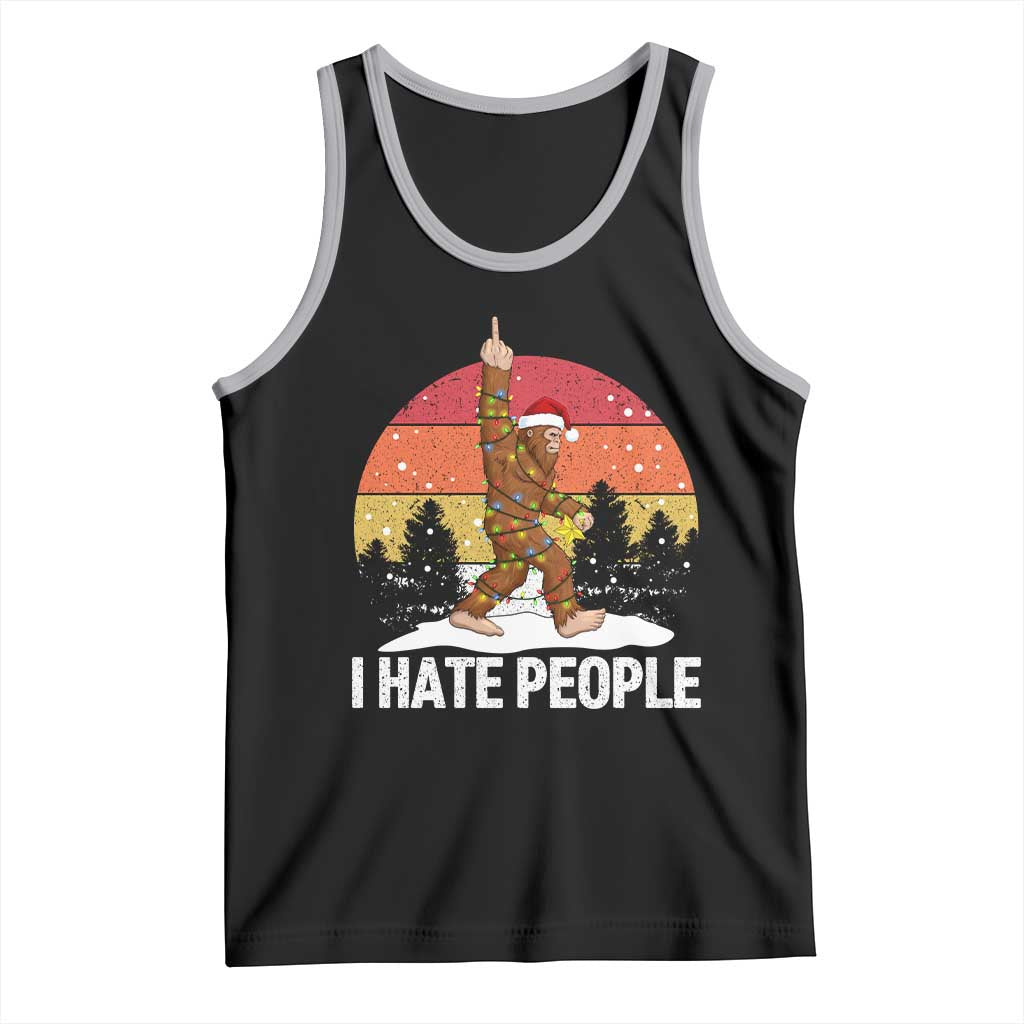 Funny Bigfoot Christmas Tank Top I Hate People - Wonder Print Shop