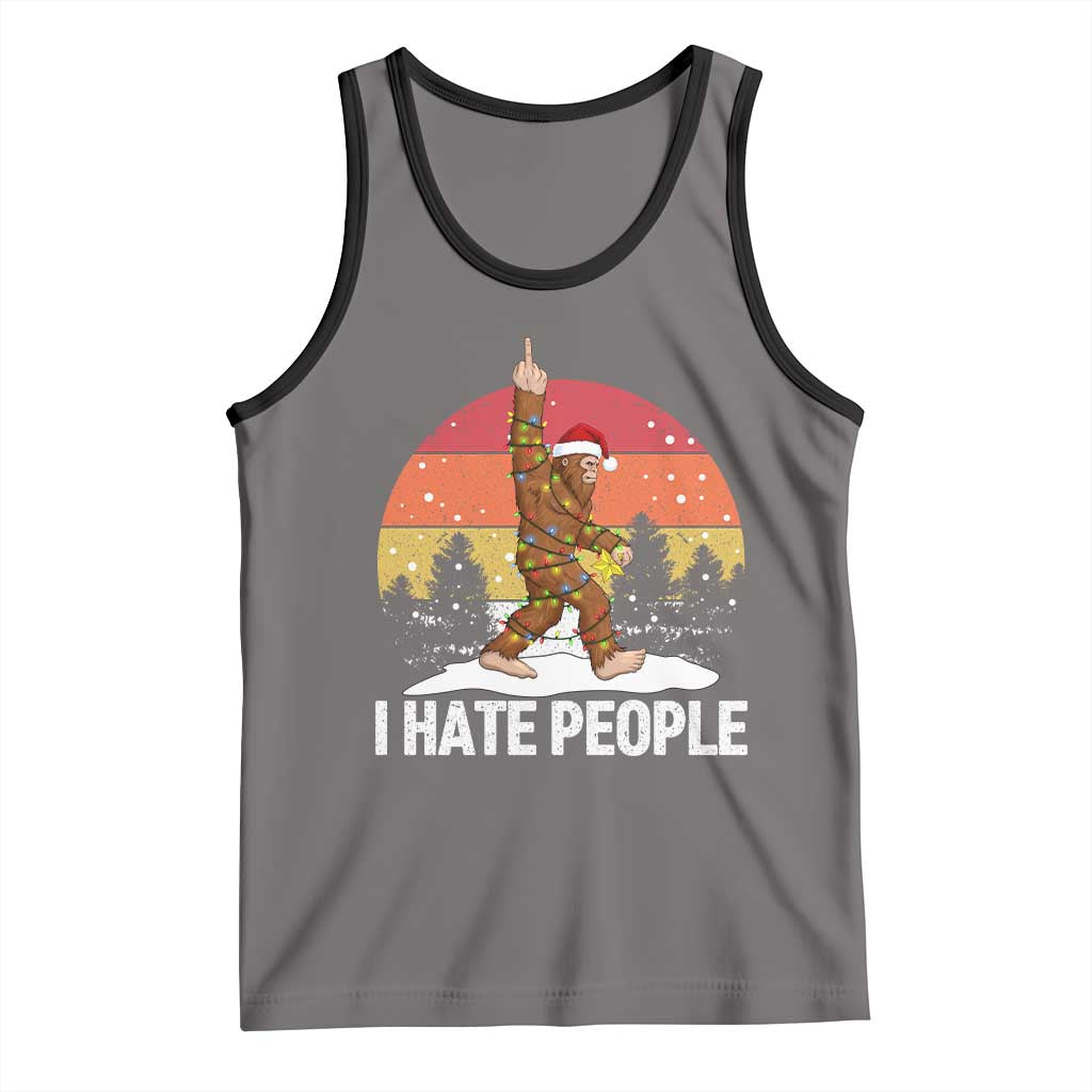 Funny Bigfoot Christmas Tank Top I Hate People - Wonder Print Shop