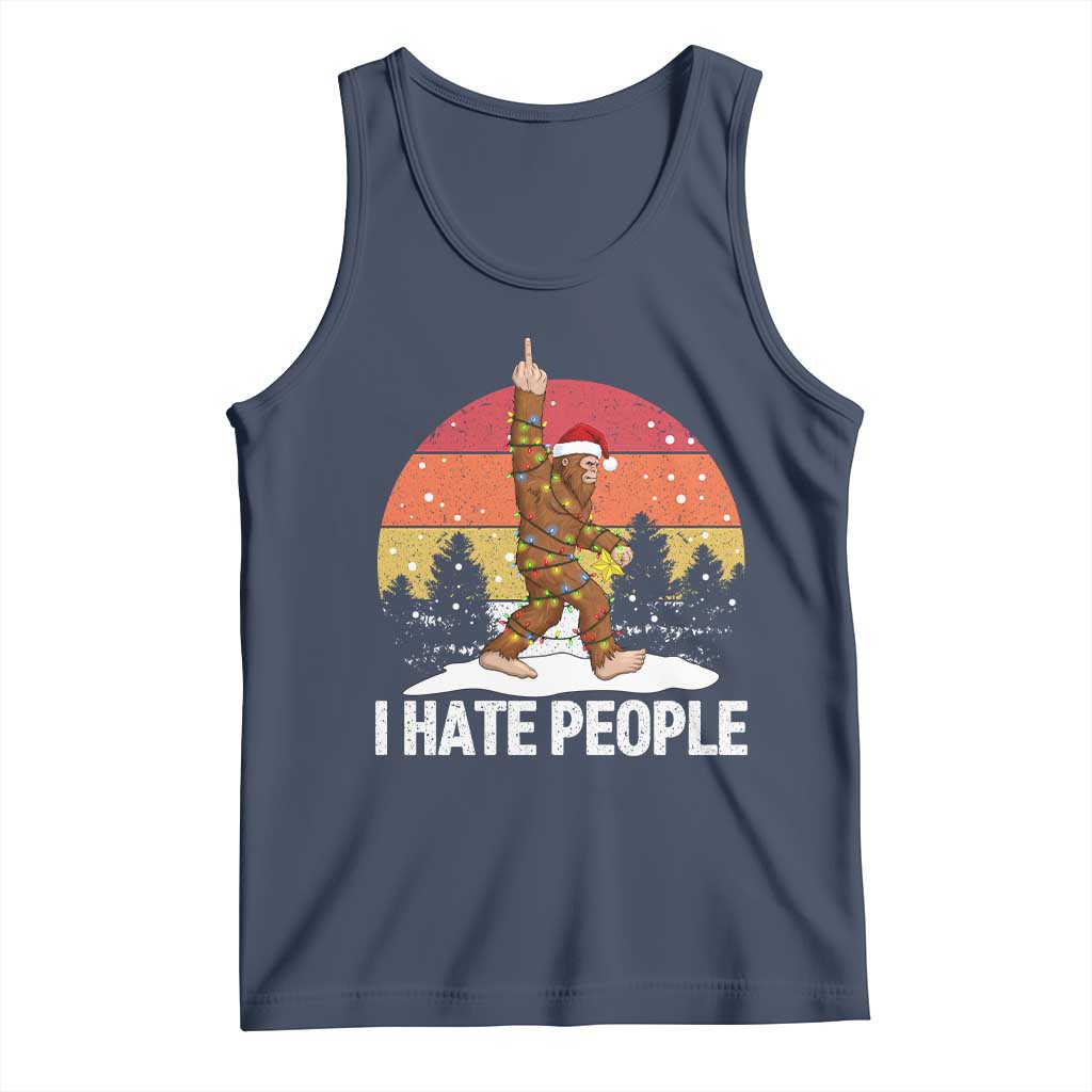 Funny Bigfoot Christmas Tank Top I Hate People - Wonder Print Shop