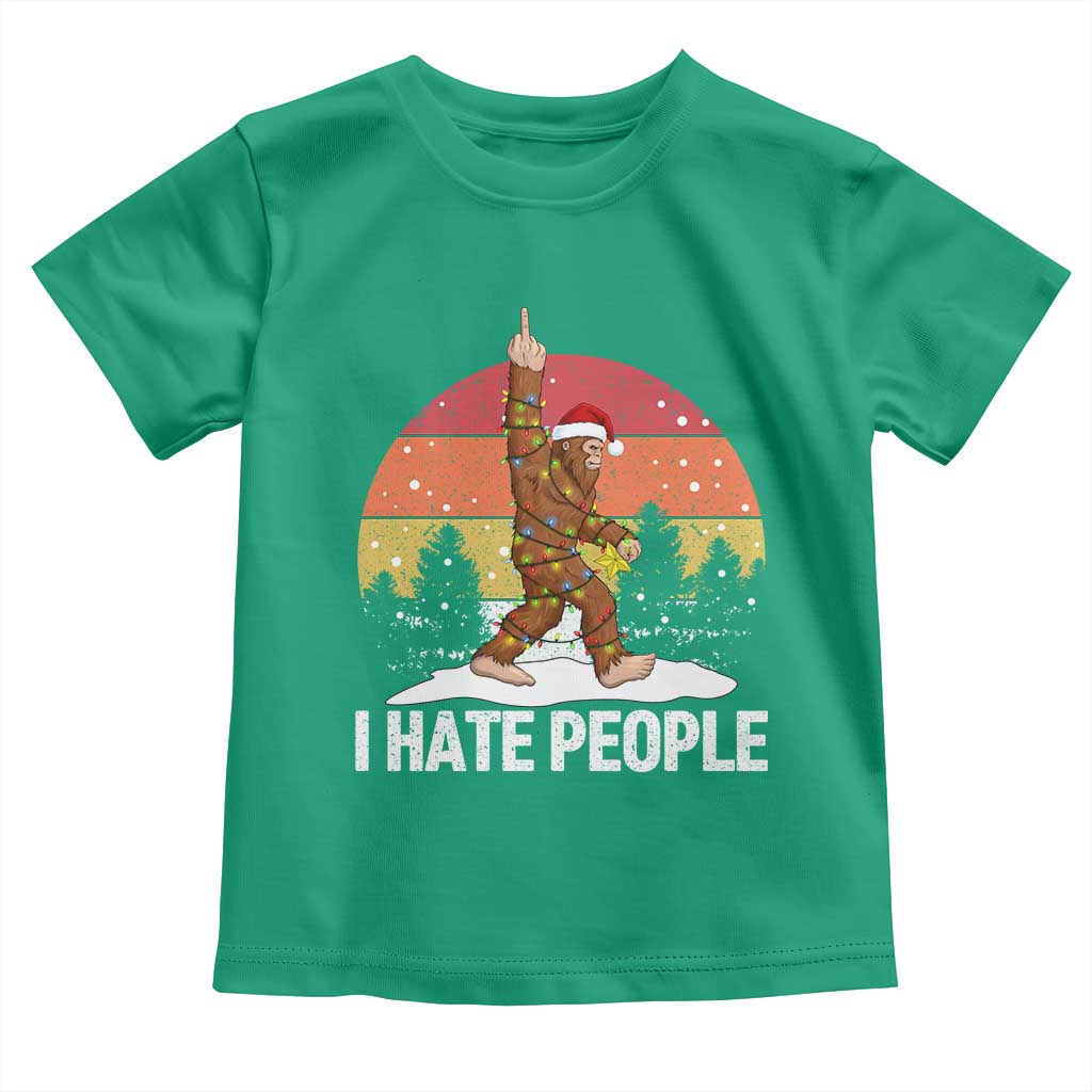 Funny Bigfoot Christmas Toddler T Shirt I Hate People - Wonder Print Shop