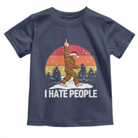 Funny Bigfoot Christmas Toddler T Shirt I Hate People - Wonder Print Shop