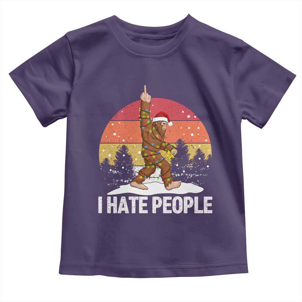 Funny Bigfoot Christmas Toddler T Shirt I Hate People - Wonder Print Shop