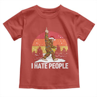 Funny Bigfoot Christmas Toddler T Shirt I Hate People - Wonder Print Shop