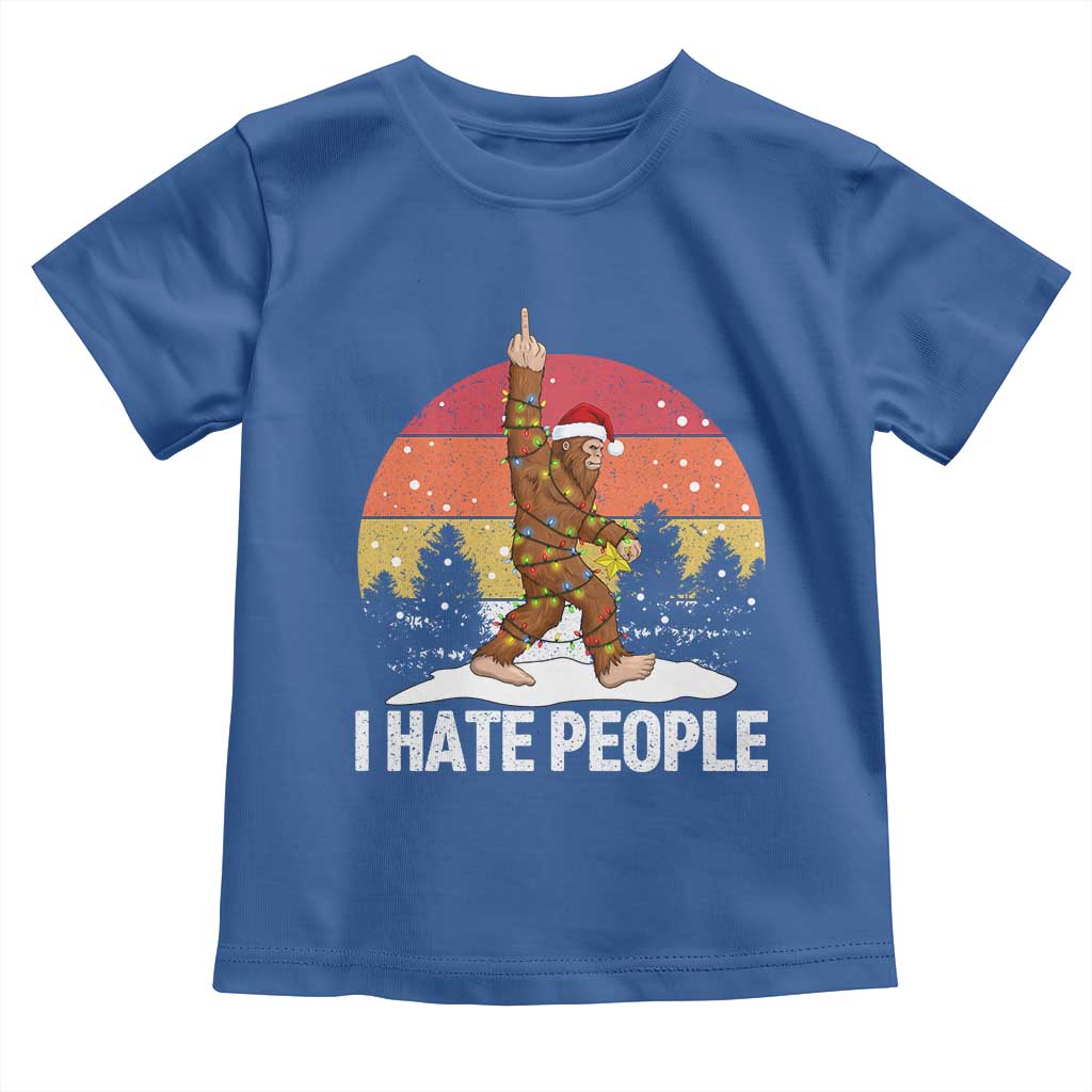 Funny Bigfoot Christmas Toddler T Shirt I Hate People - Wonder Print Shop