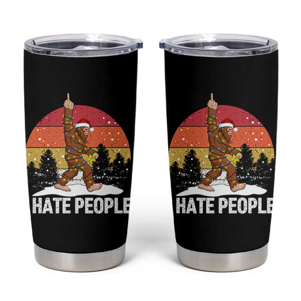 Funny Bigfoot Christmas Tumbler Cup I Hate People - Wonder Print Shop