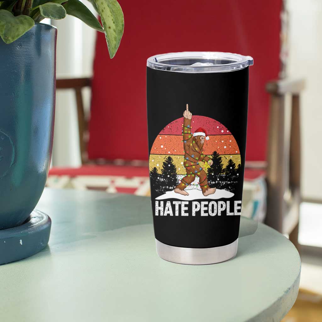 Funny Bigfoot Christmas Tumbler Cup I Hate People - Wonder Print Shop